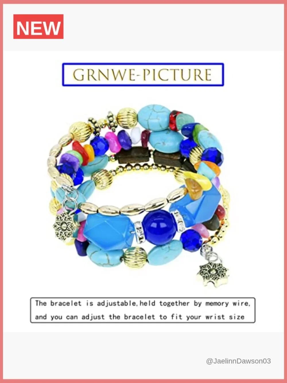 Boho Multilayer Agate Beads Charm Bracelet Bangle